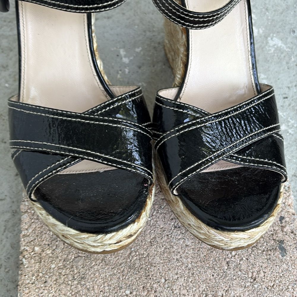 Prada patent leather wedge espadrilles - Picture 5 of 9